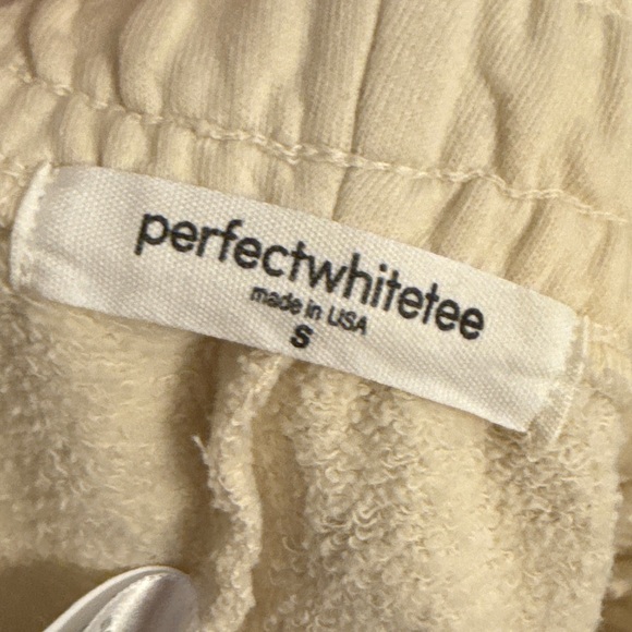 PERFECTWHITETEE Women's Cream Drawstring Karla Sweat Shorts Size S - Picture 3 of 5